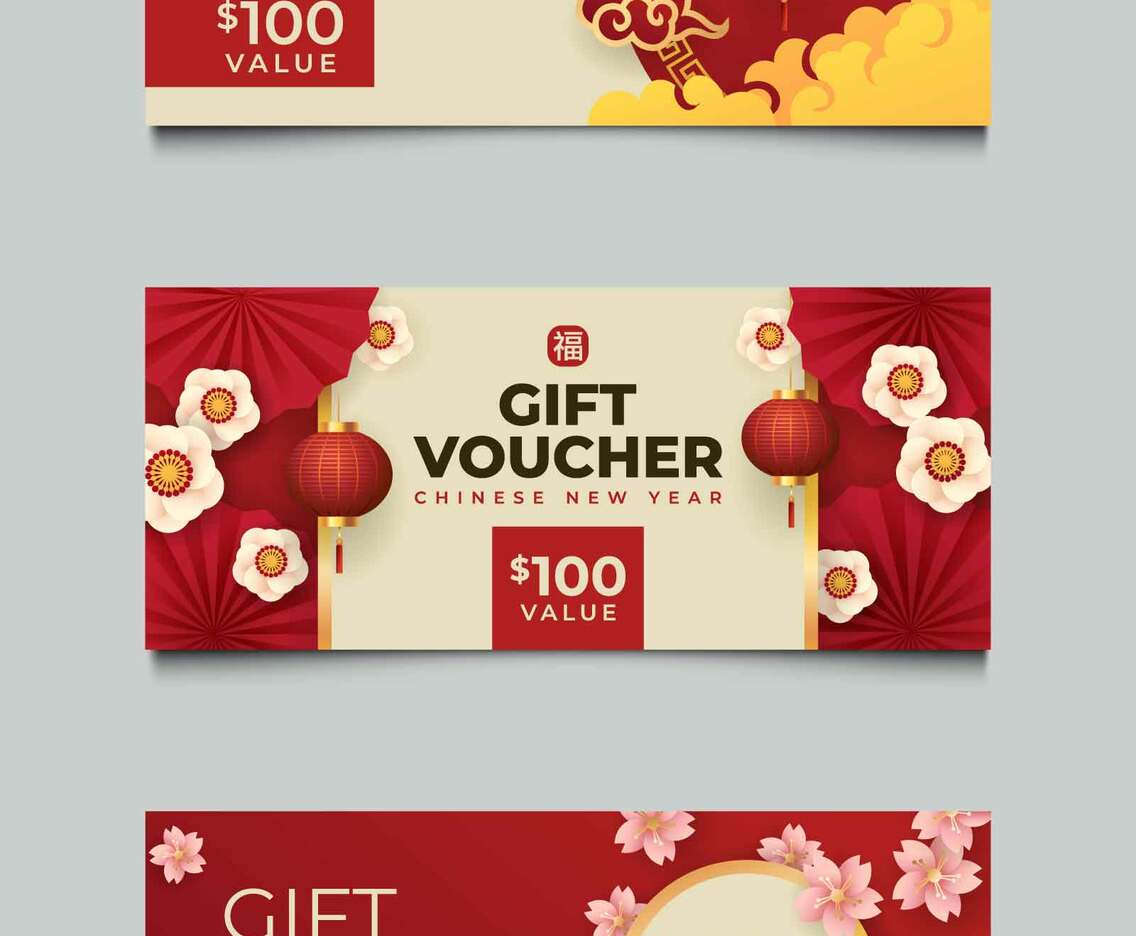 Set of Chinese New Year Gift Voucher