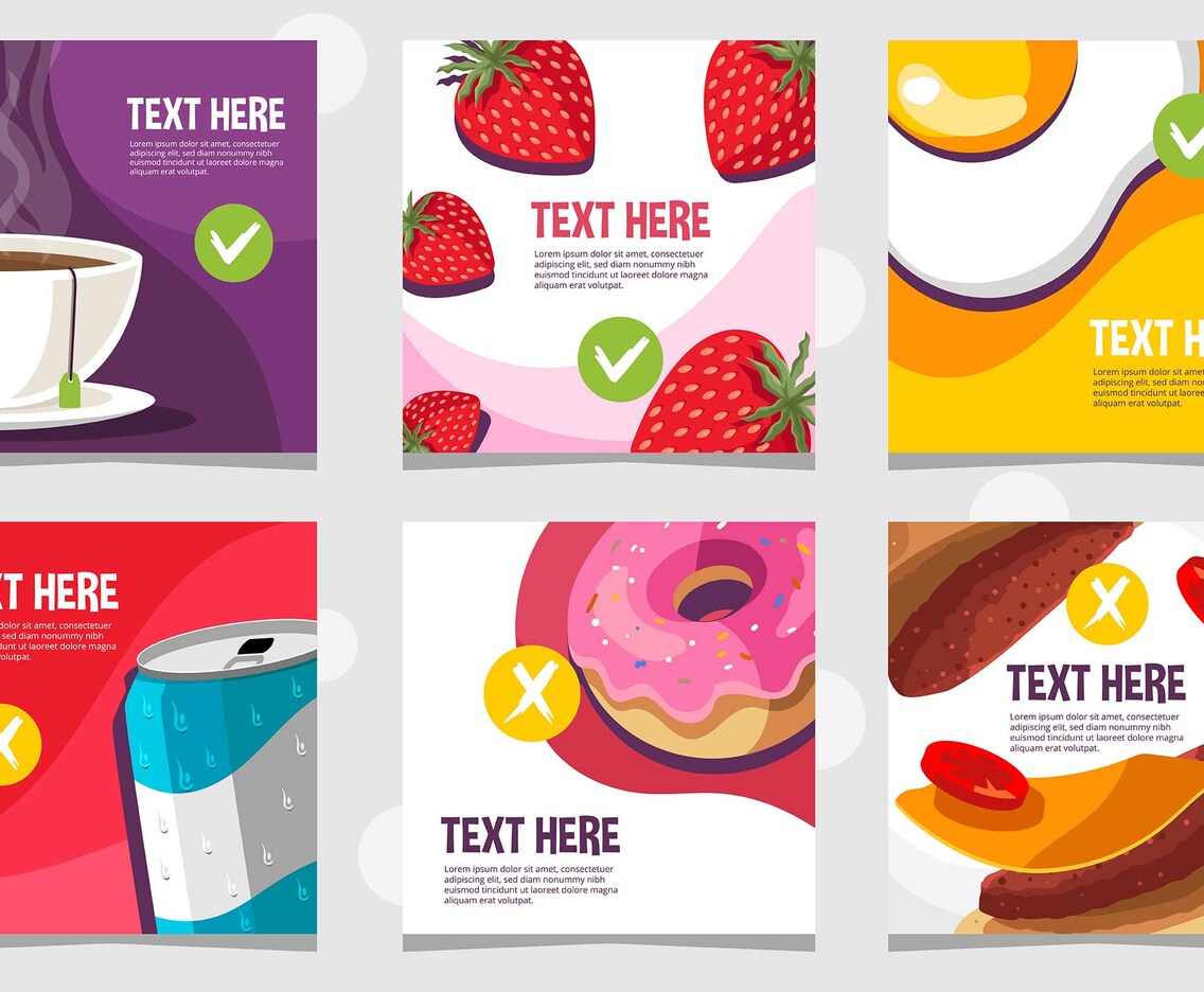 Healthy and Unhealthy Food for Social Media
