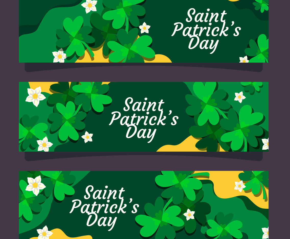 Saint Patrick Clover Banner
