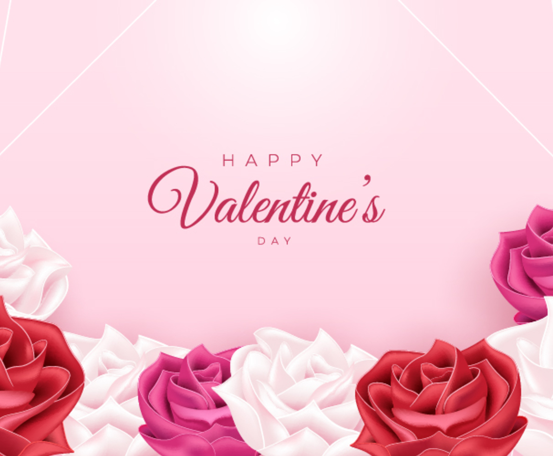 Happy Valentines with Flower Background