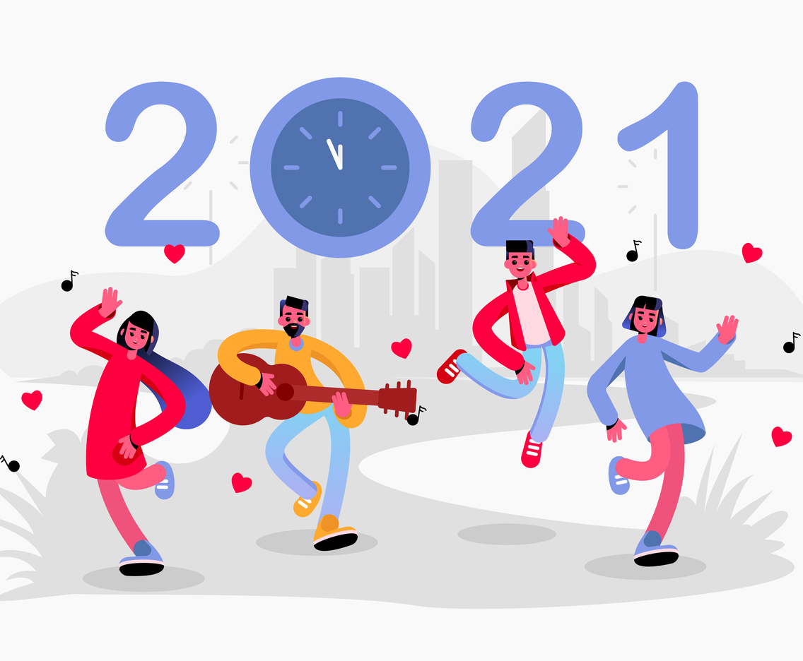 4 Youths Are Dancing While Counting Down The New Year