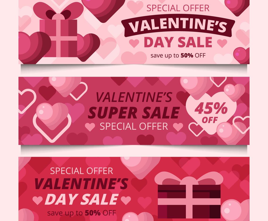 Valentine's Day Sale Banners