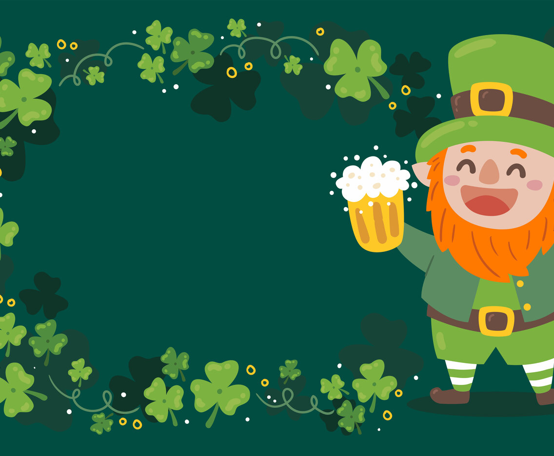 Cute Leprechaun St Patrick's Day Background