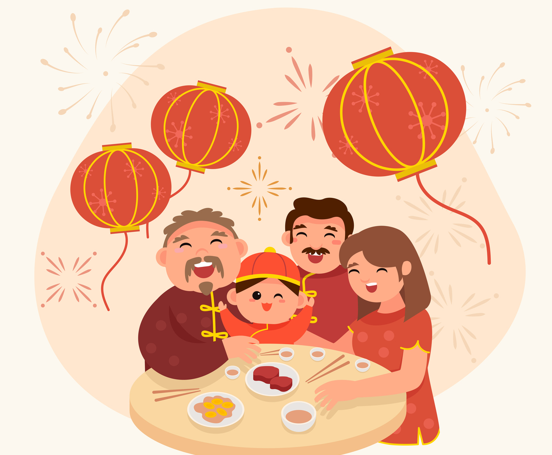 Family Dinner at Chinese New Year