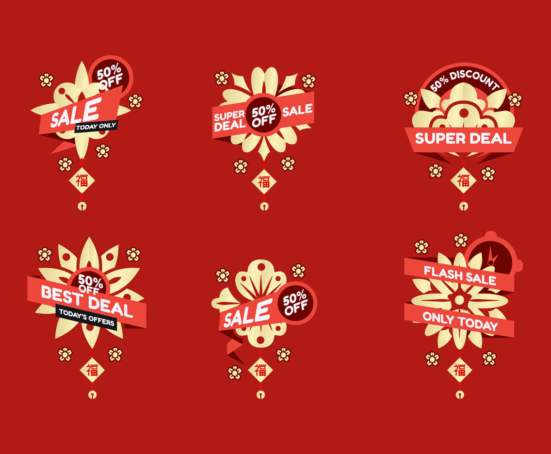 Chinese New Year Sale Labels