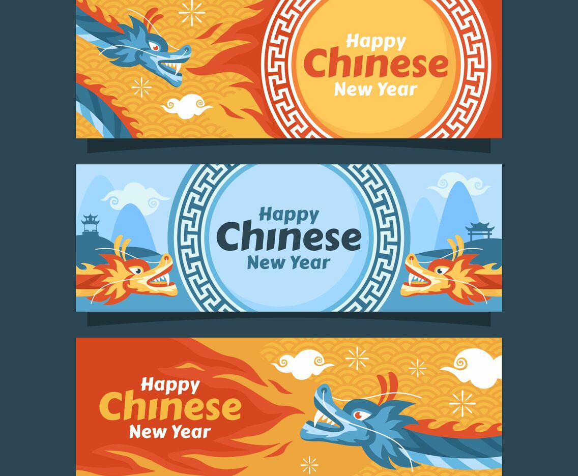 Chinese New Year Celebration with Dragon Character