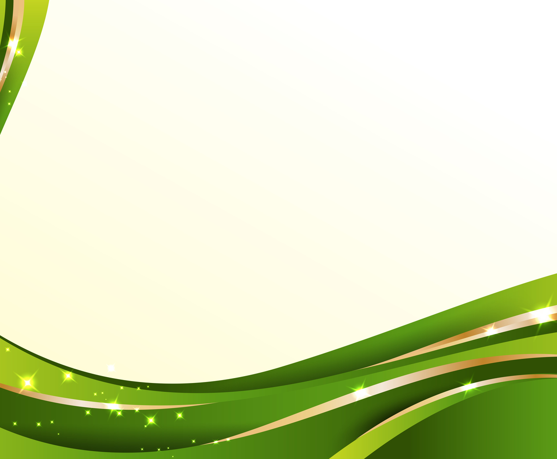 Abstract Green Background with Gold Wave Lines