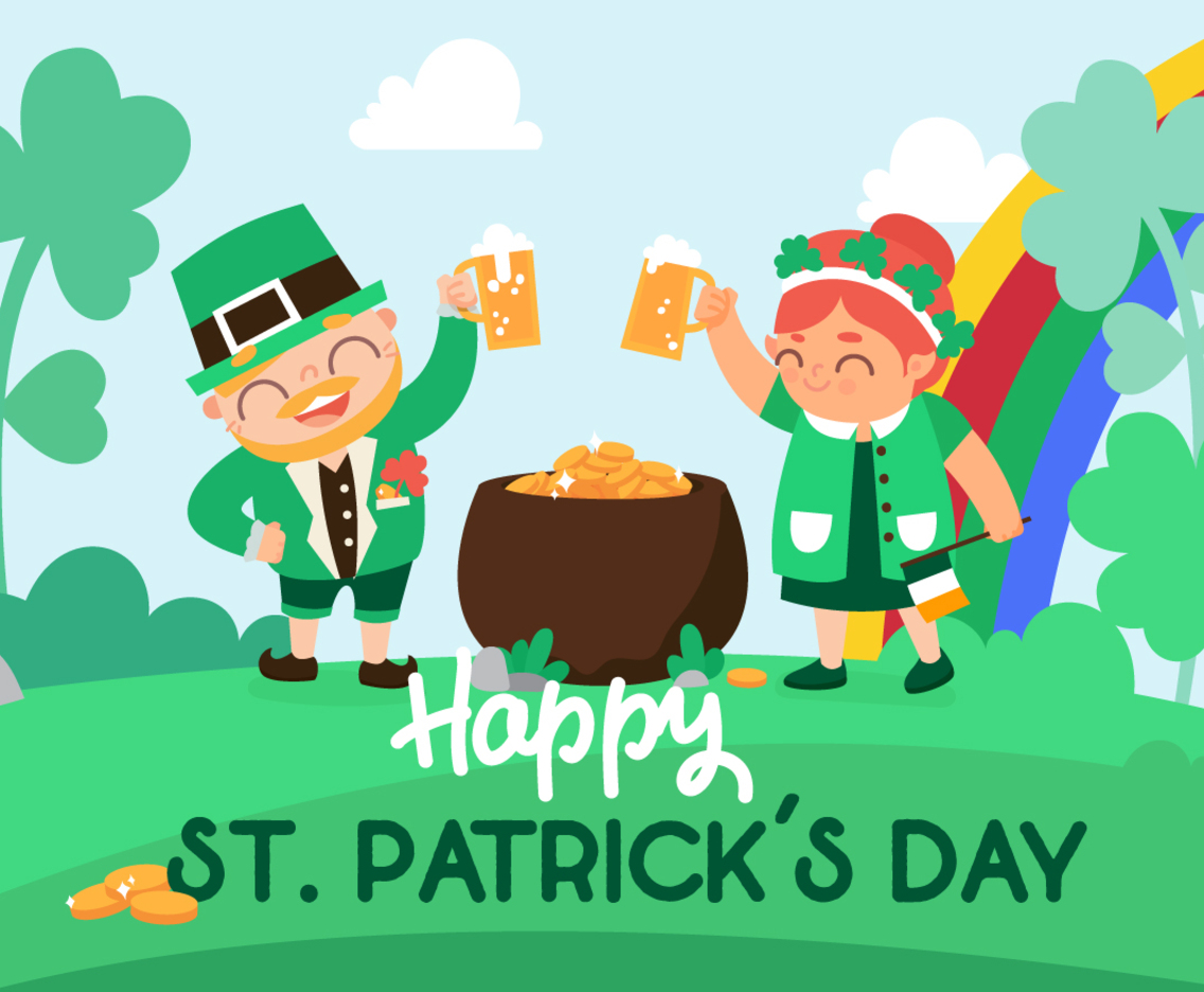 Leprechaun Celebrate St. Patrick's Day in Flat Illustration