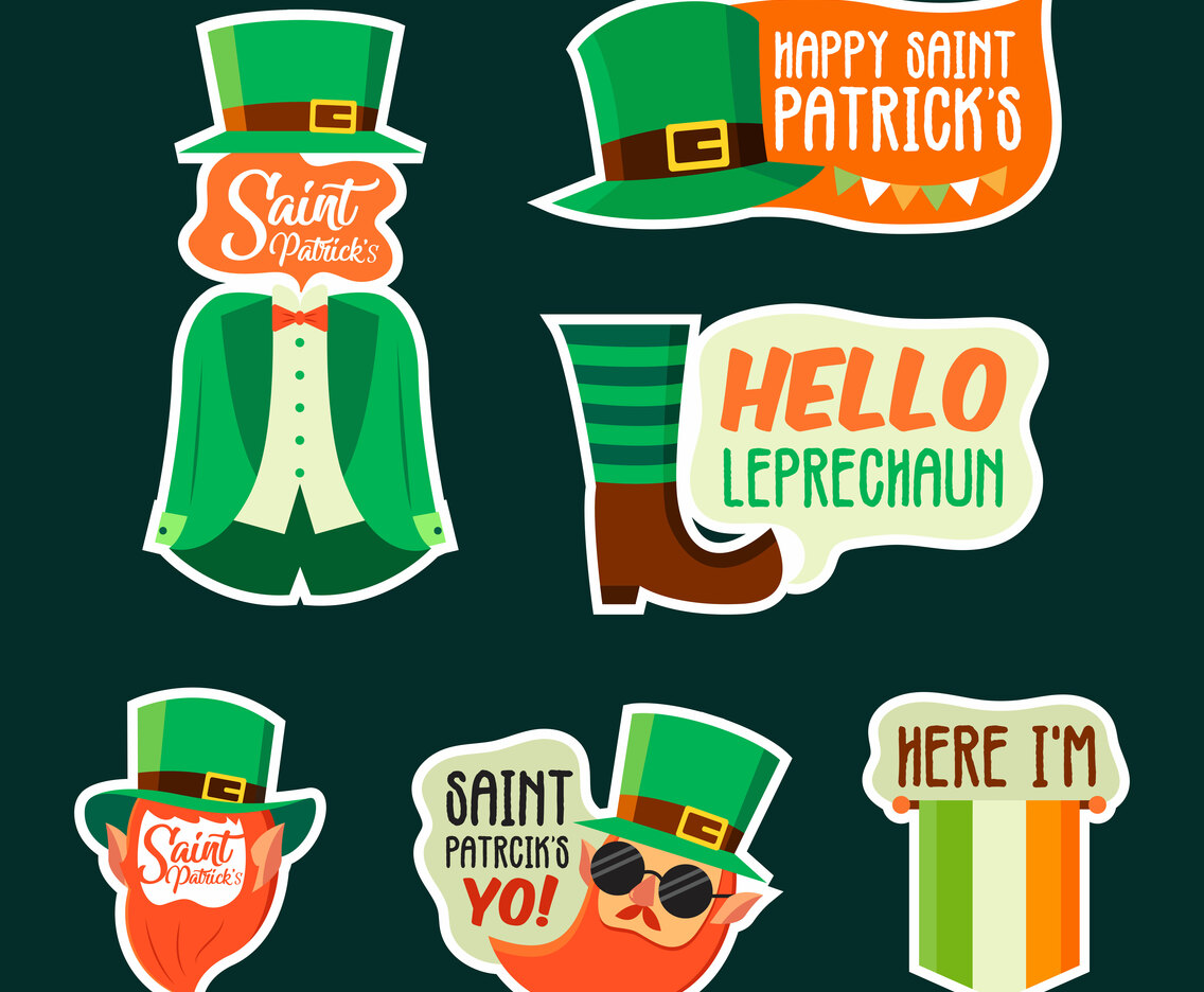 Saint Patrick's Cute Sticker Set