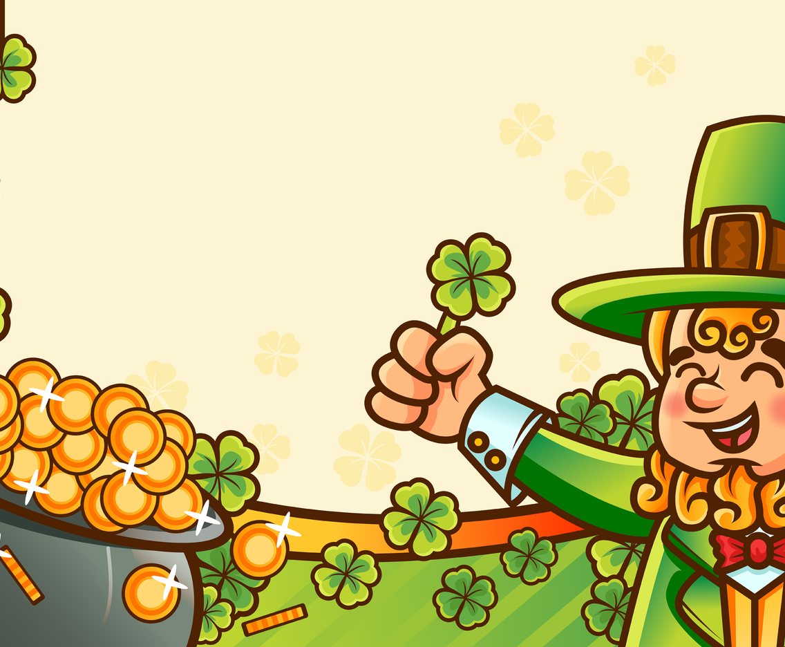 Happy Leprechaun with A Golden Barrel