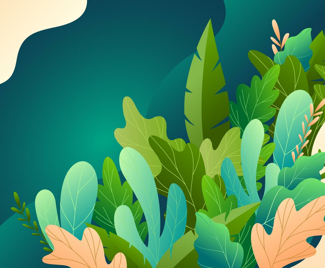 Cute Floral with Green Background