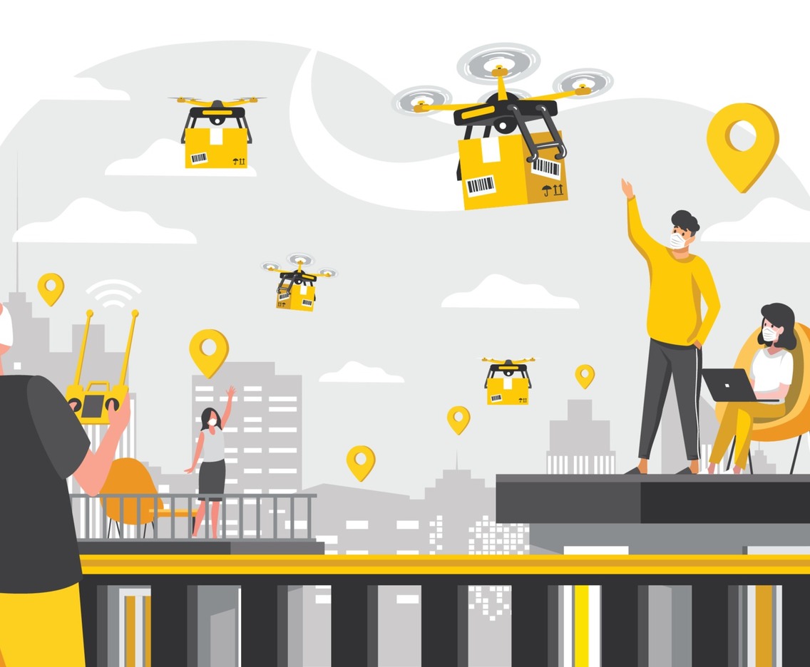 UNTACT Contactless Delivery with Drone Concept