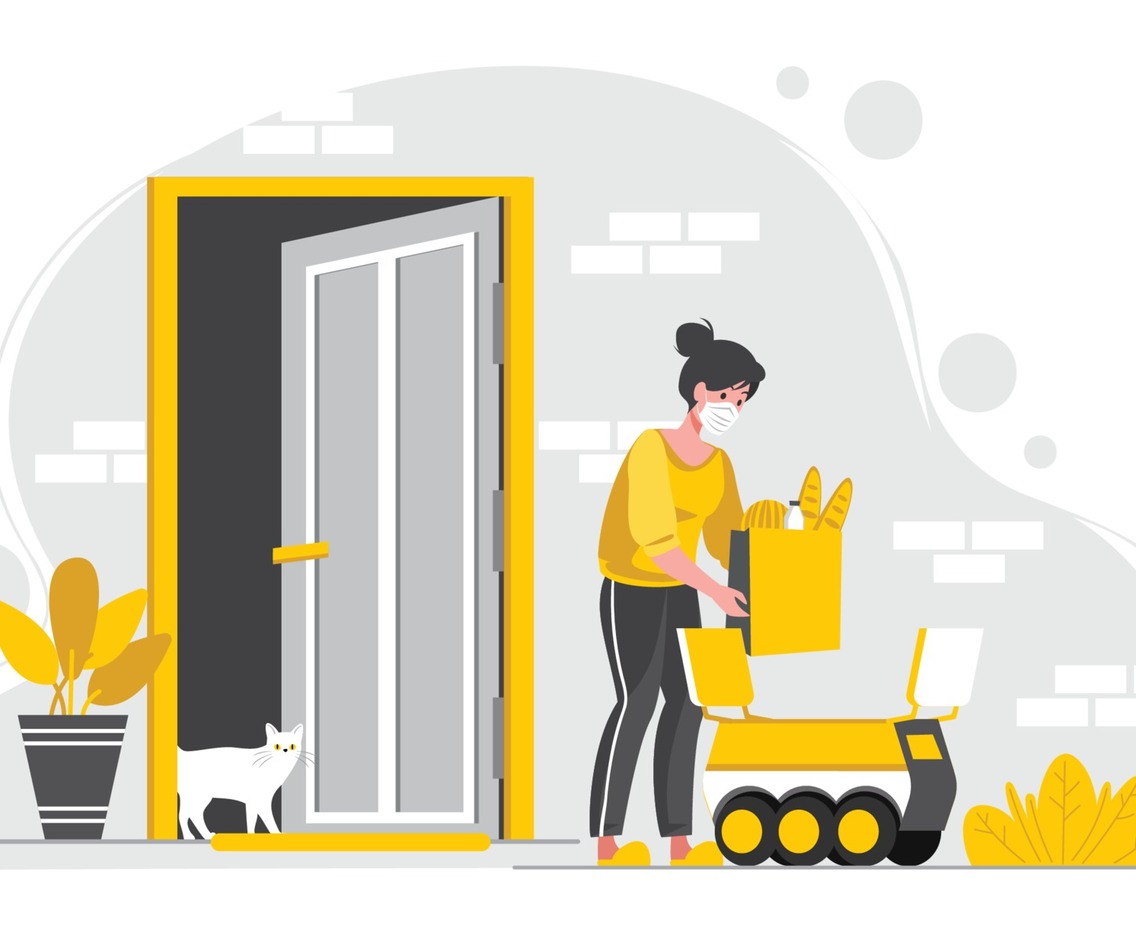 UNTACT Contactless Delivery at Home Concept