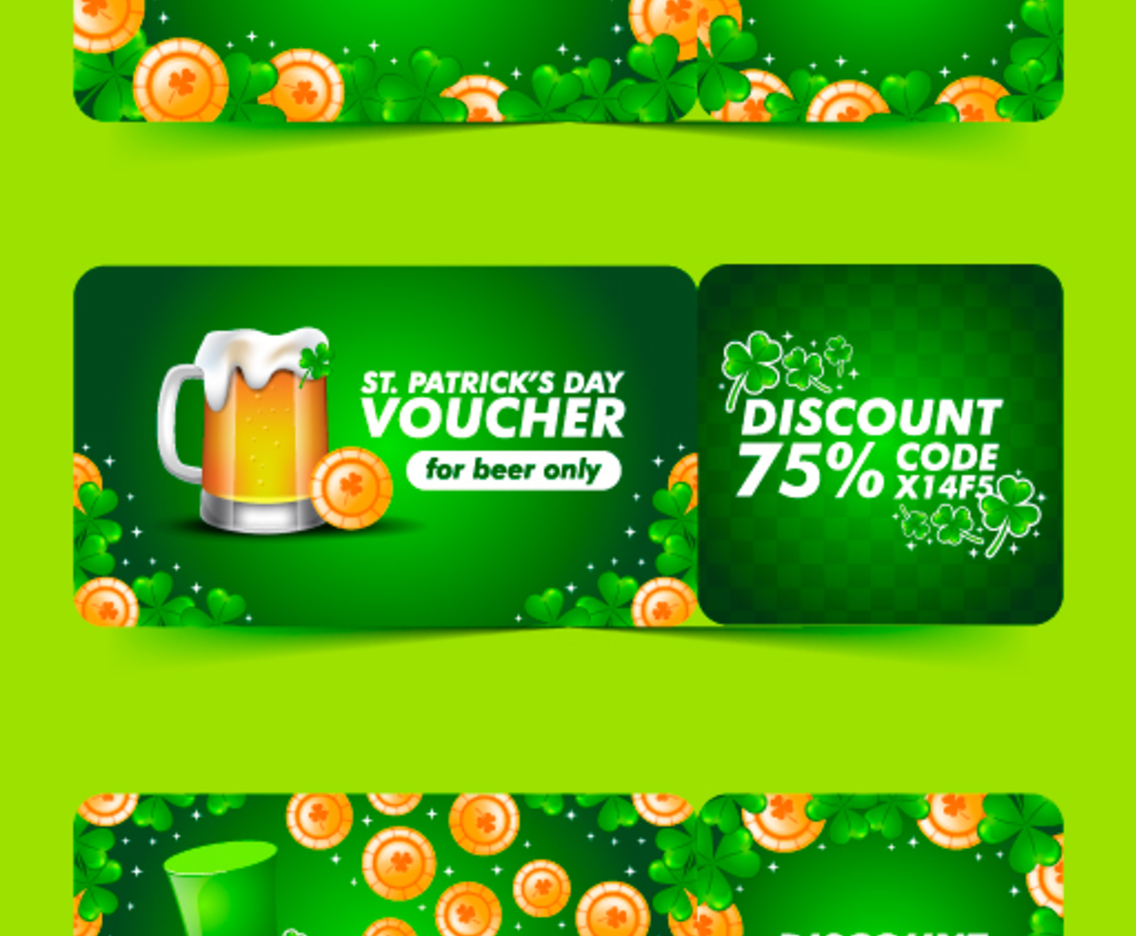 Saint Patrick's Day Voucher Template Collection