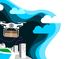 Contactless Technology Illustration Delivery Drone