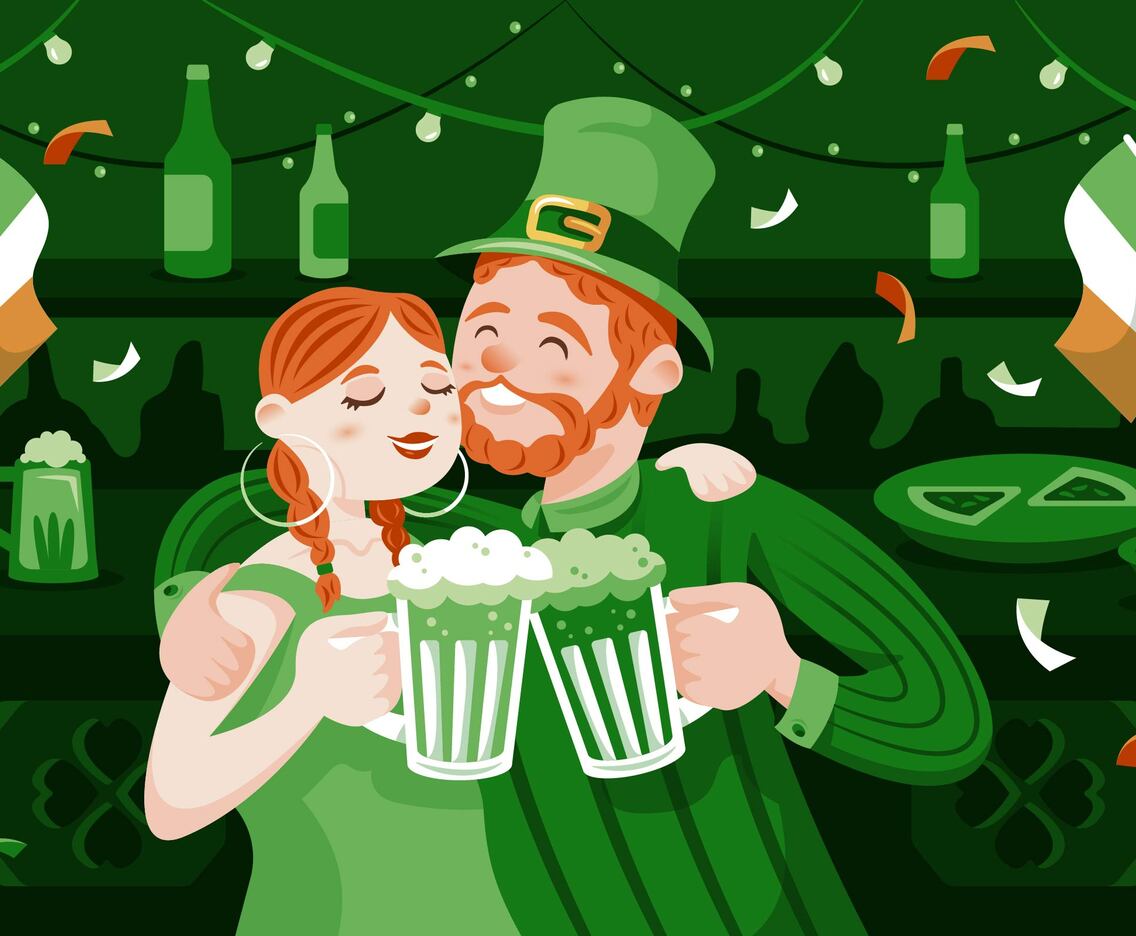 Man and Woman in St. Patrick's Day Party