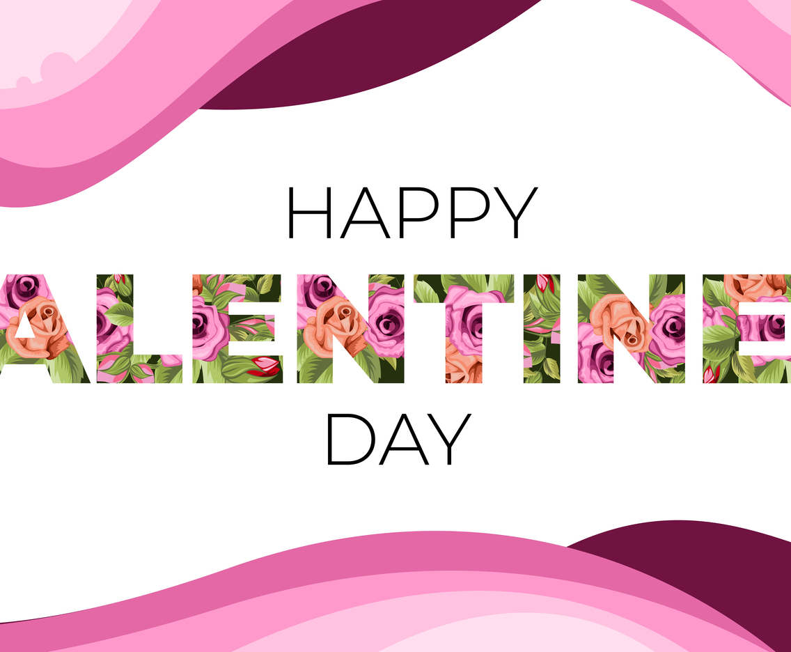 Valentine's Day Flower Lettering