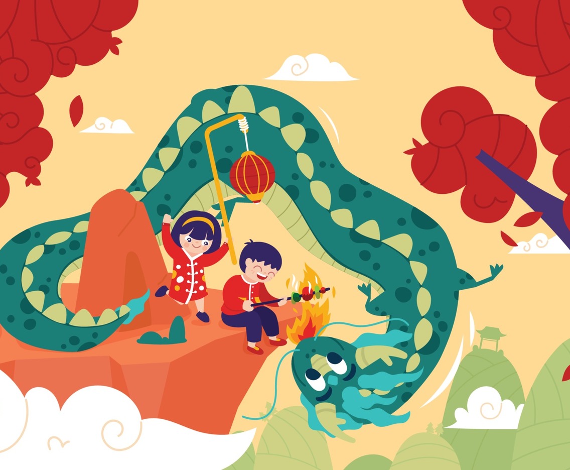 Play with Pet Dragon the Chinese New Year Festival Celebration