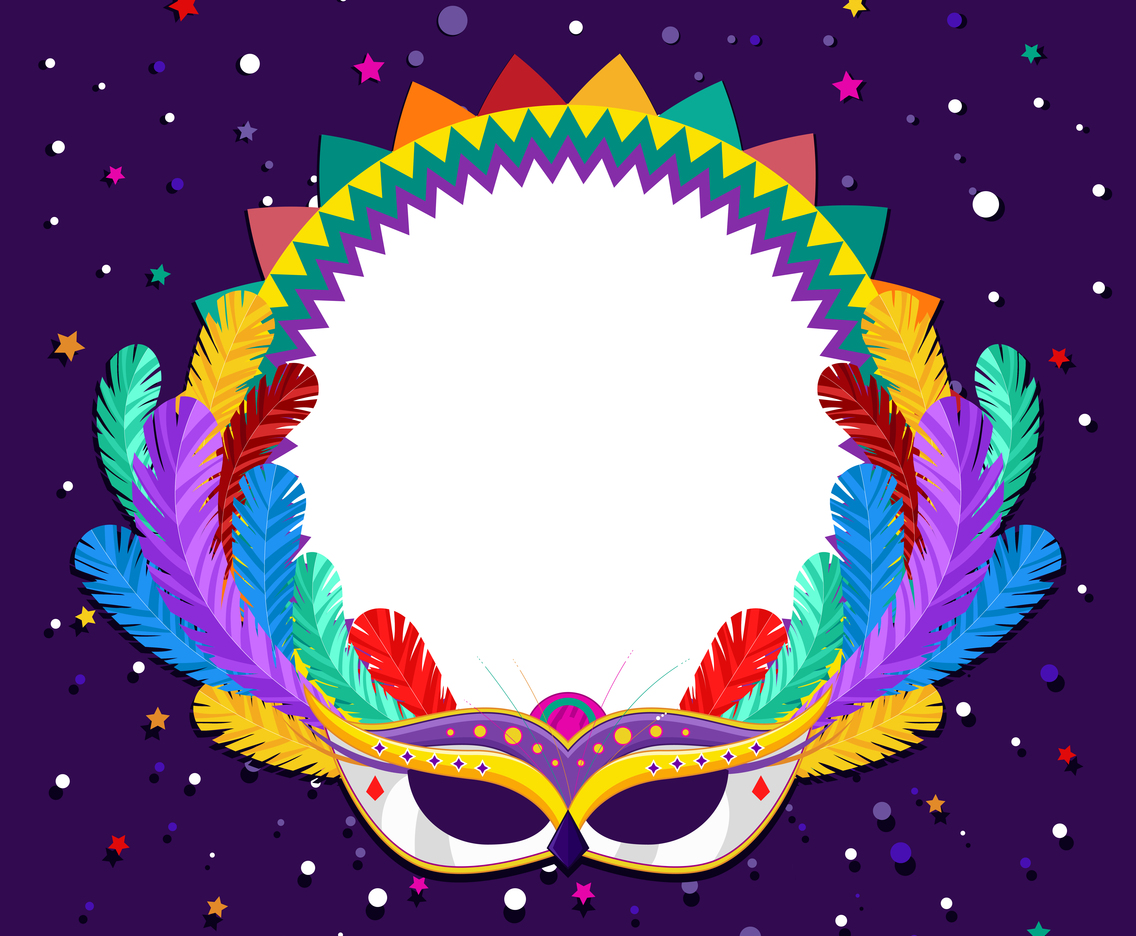 Mardi Gras Background with Colorful Mask