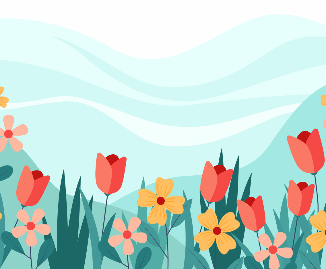 Beautiful Flowers with Blue Background