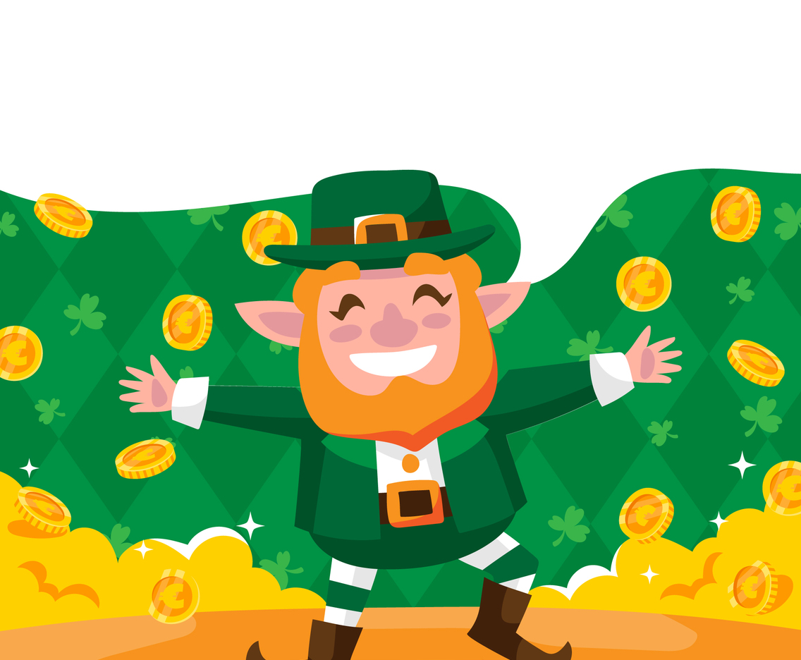 Happy Leprechaun with White Background
