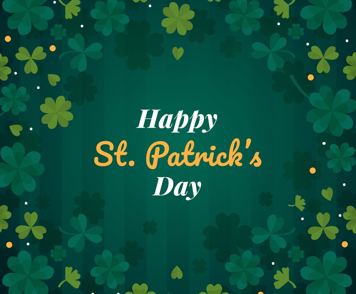 Happy Saint Patricks Day Background Clover Leaves