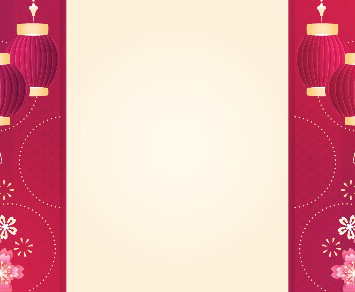 Chinese New Year Festive Background with Cherry Blossom