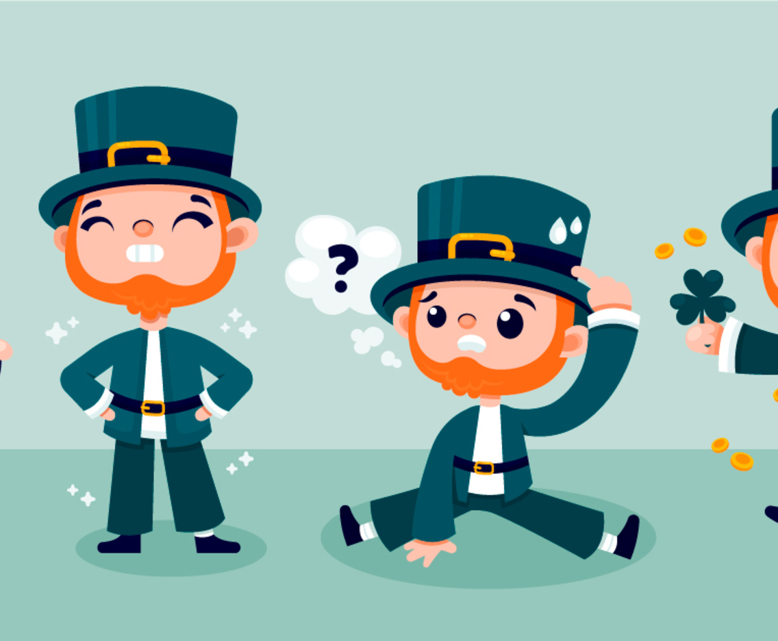 ST. Patrick's Day Leprechaun Character in Different Activity