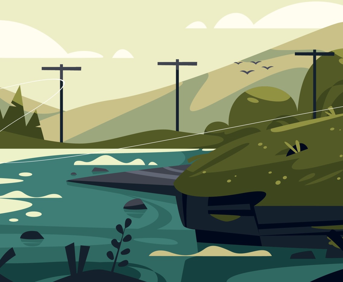A Beautiful Flat Landscape Vector Background