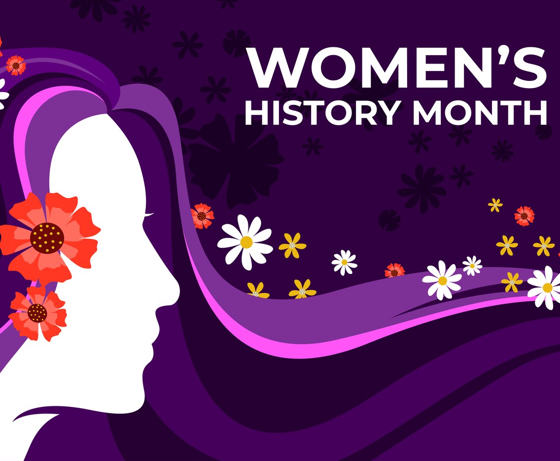 Women Historical Month with Purple Background