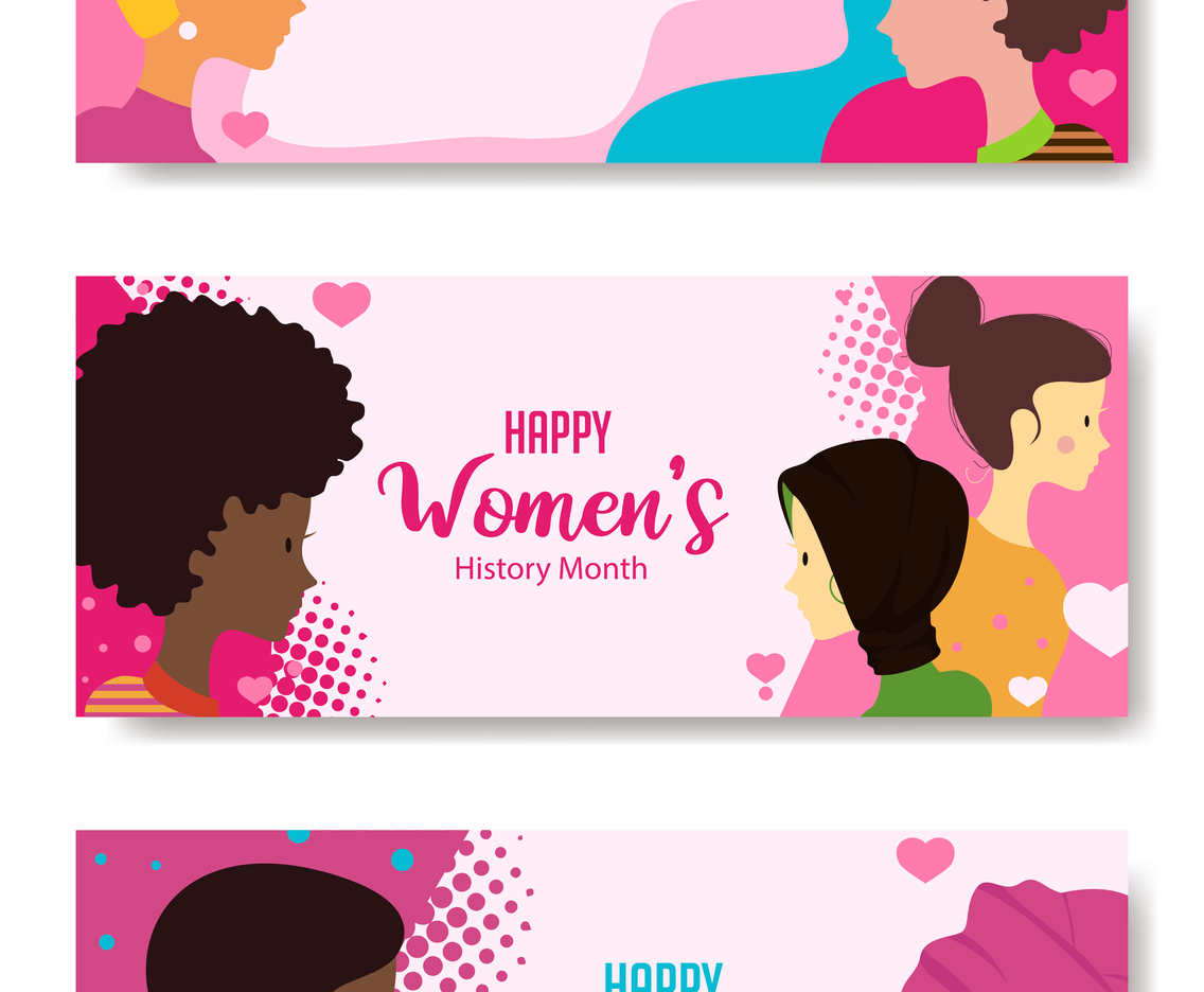 Woman History Month with Difference Character