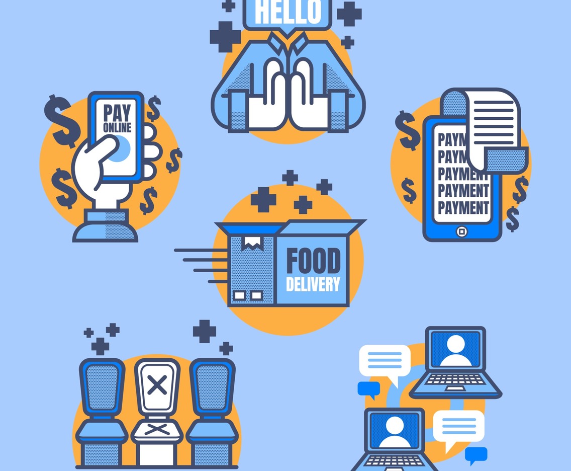 Untact Simple Blue Icons
