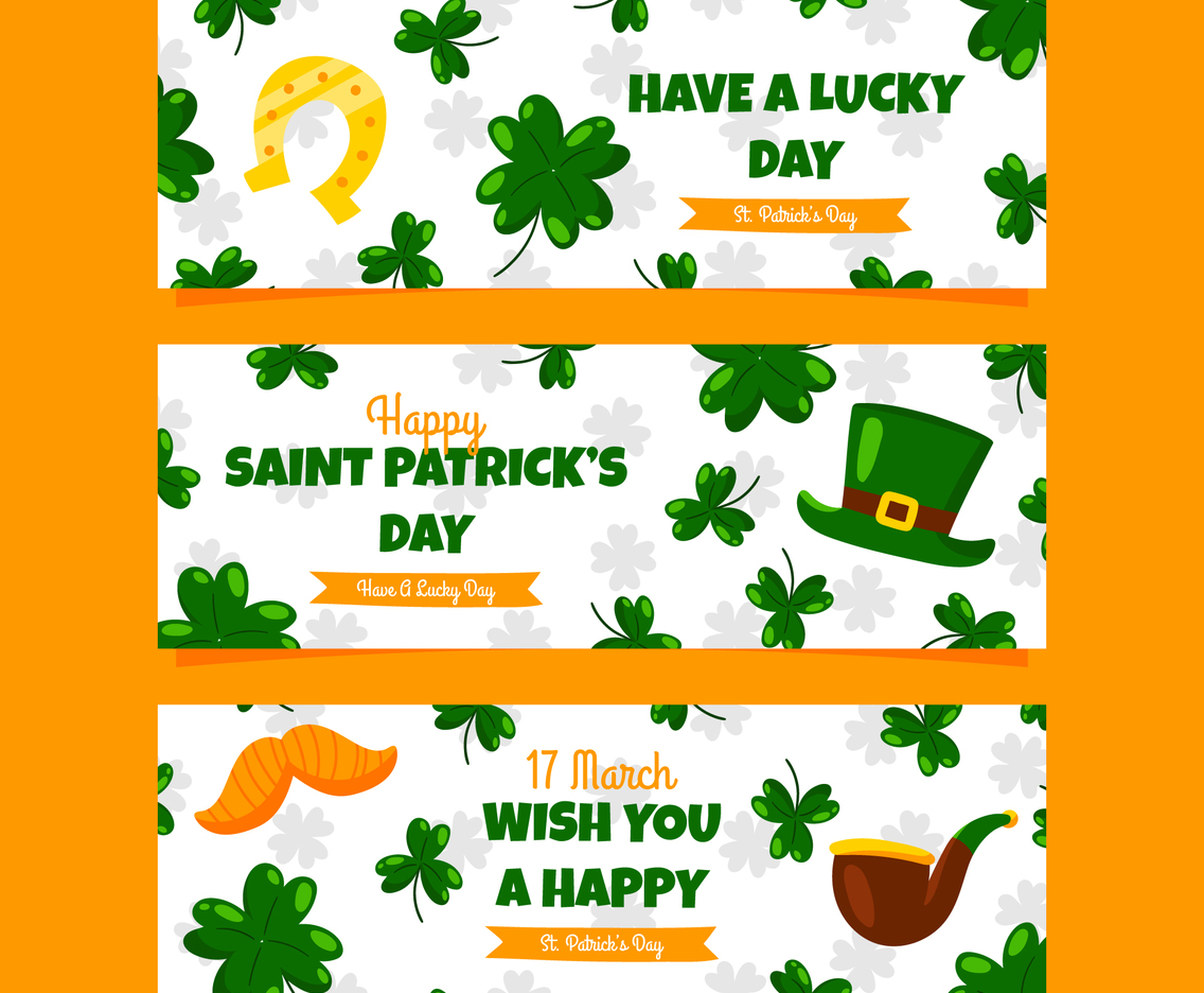 St Patrick's Clover Banner Set