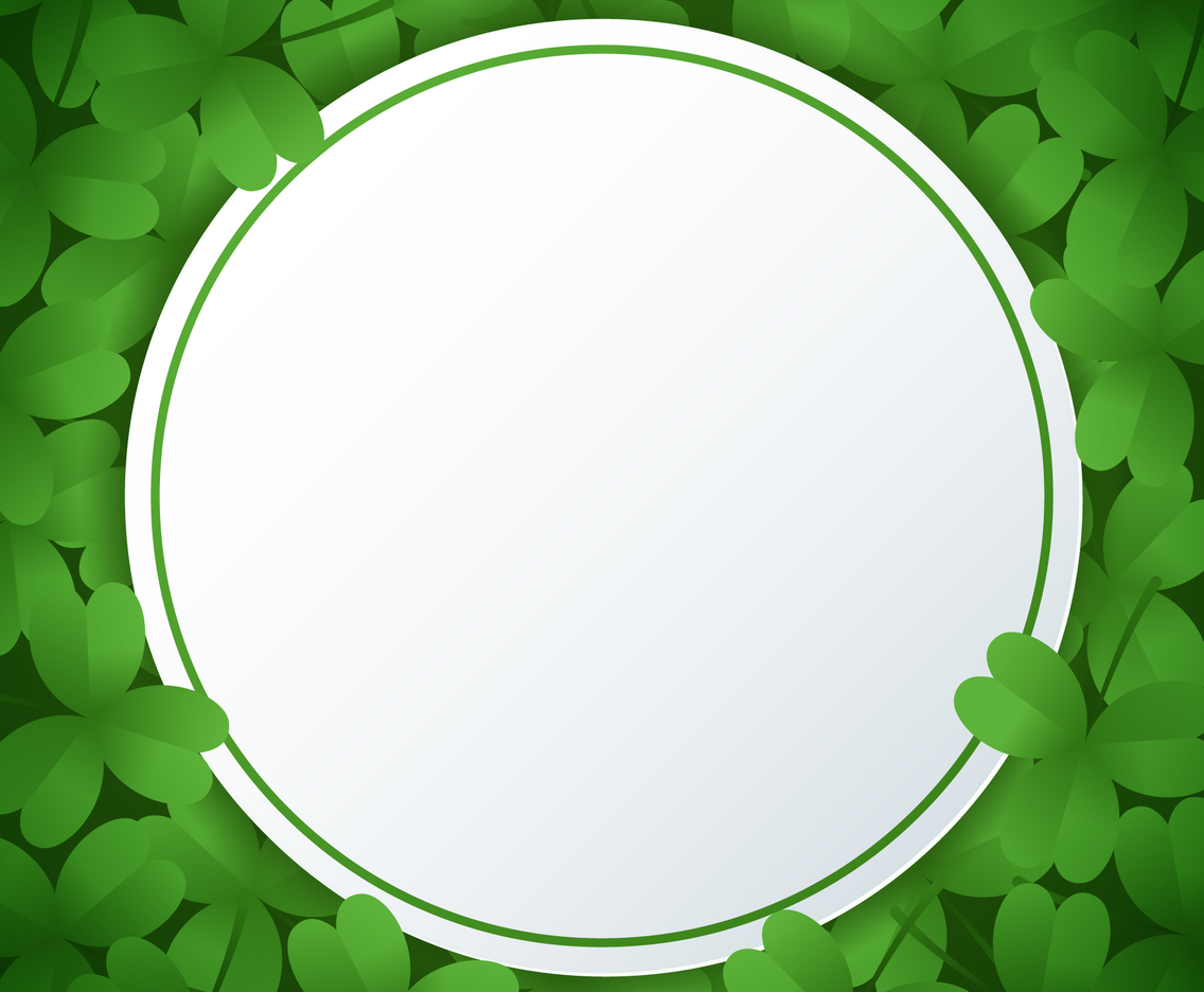 Paper on Shamrock Leaves Background