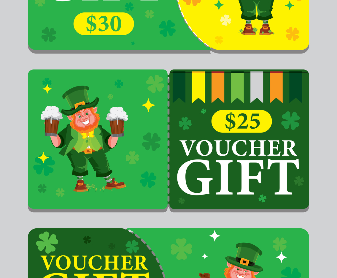 St. Patrick's Voucher Gift Concept