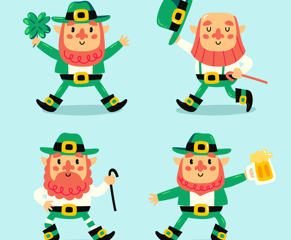 Happy Leprechaun Character Set