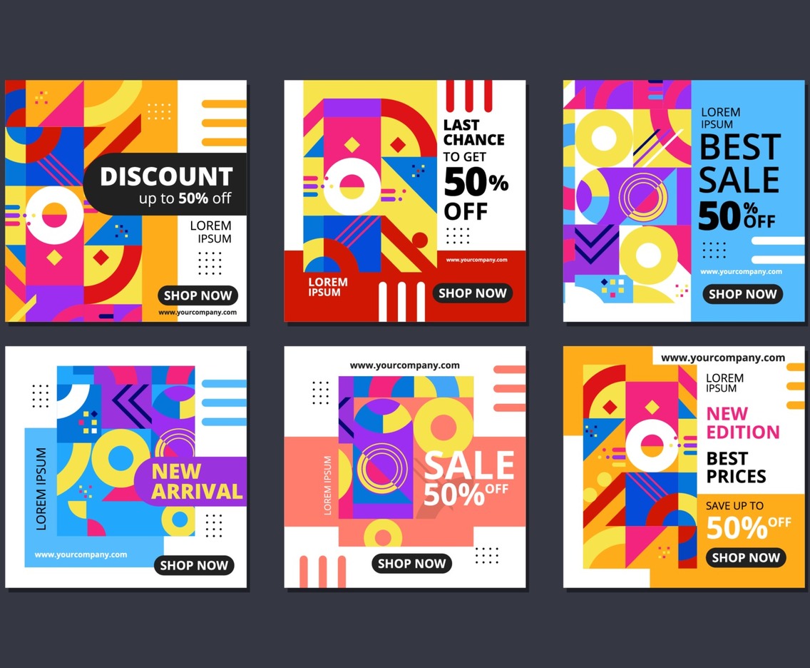 Vibrant Abstract Mosaic Social Media Post Template