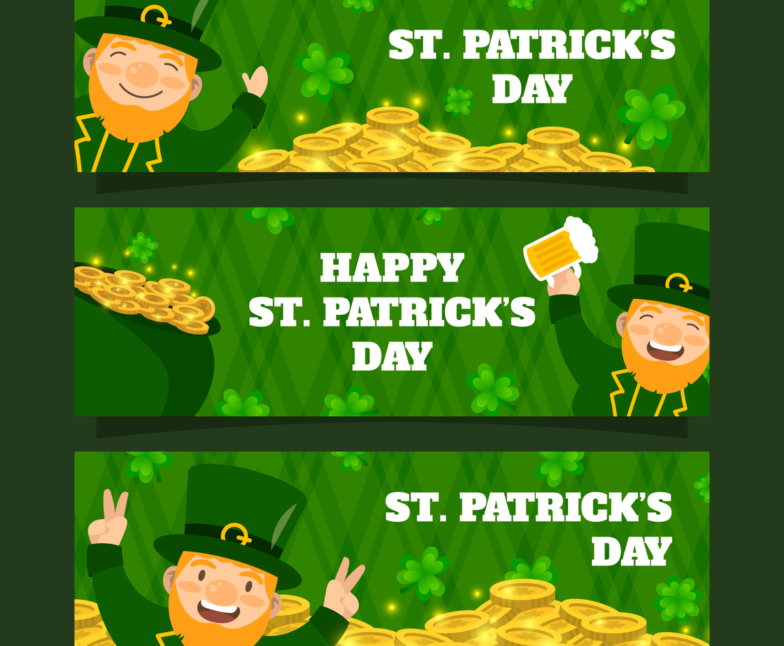 Cute Leprechaun St. Patrick's Day Banner Collection