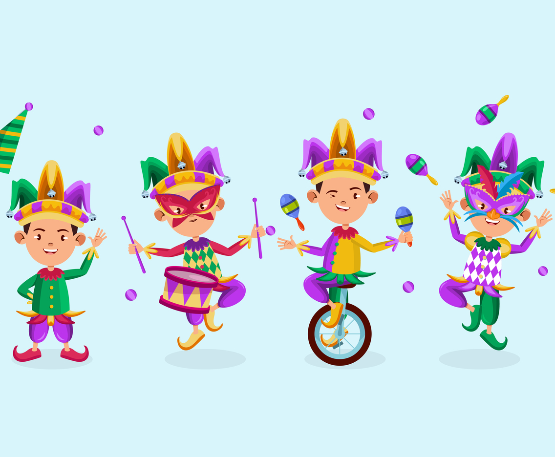 Little Boy in Mardi Gras Costume