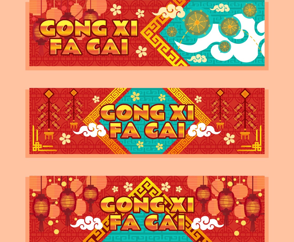 Chinese Lucky Event with Gold and Red Color