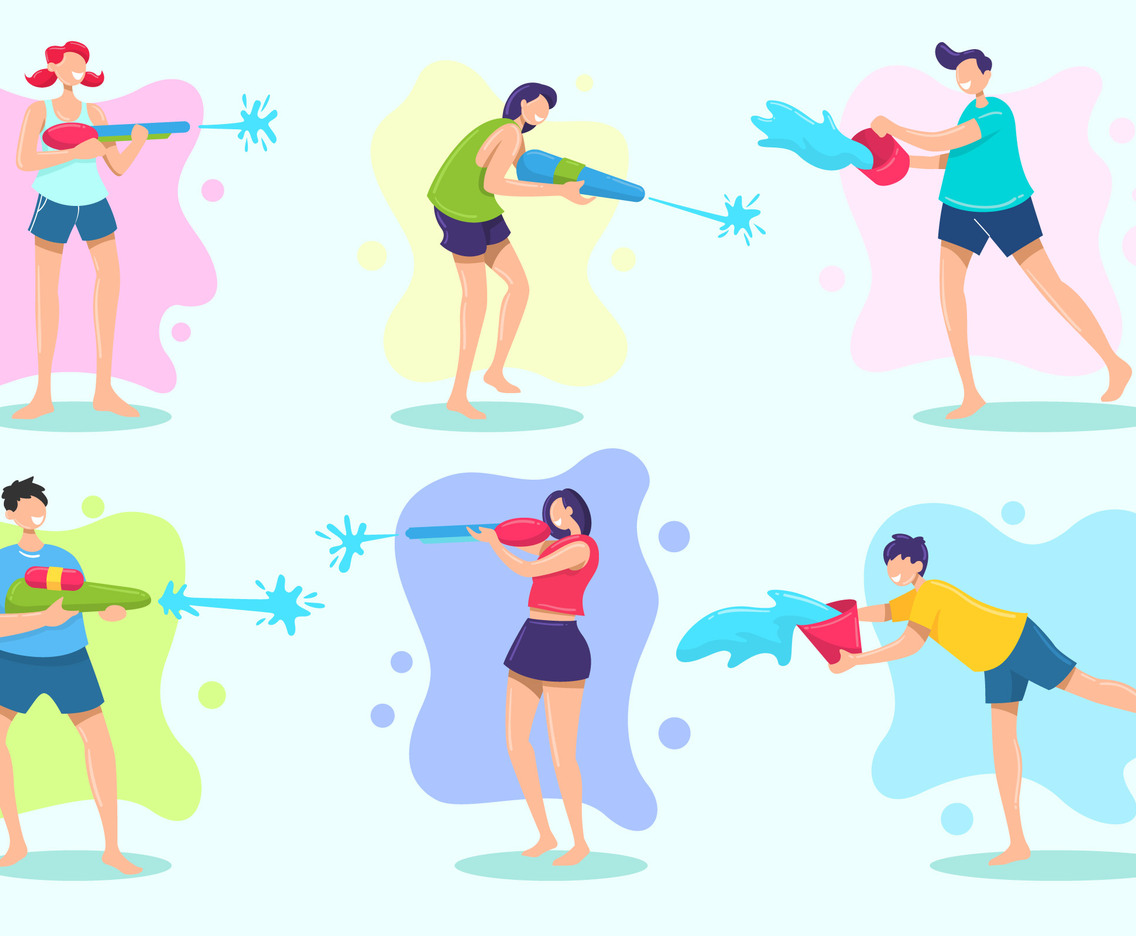 Male and Female Characters for Songkran Festival
