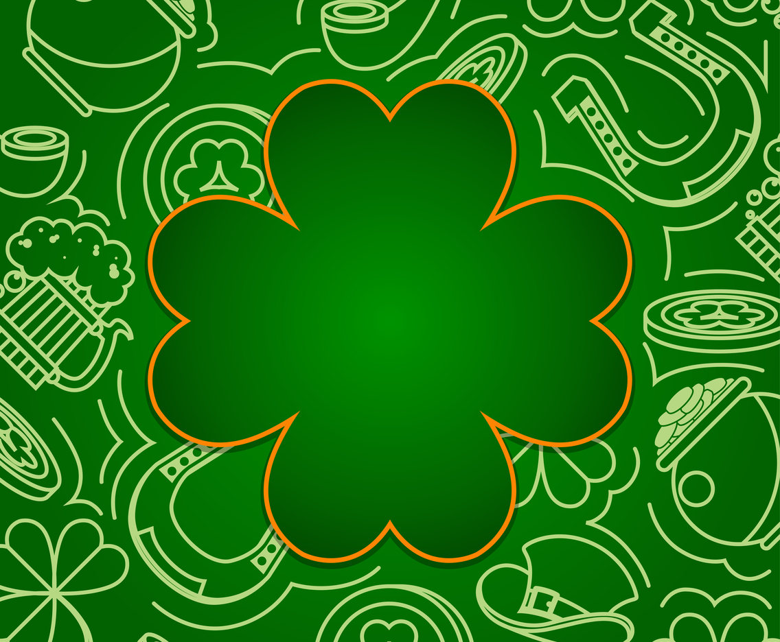 Outline Objects of Leprechaun's Attributes for Saint Patrick's Day