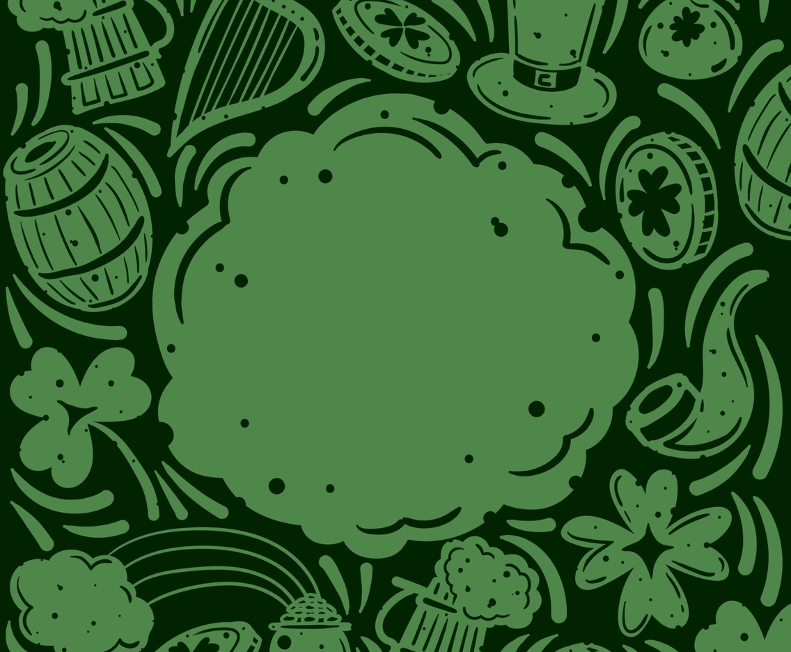 Doodle Background of Leprechaun's for St Patrick's Day
