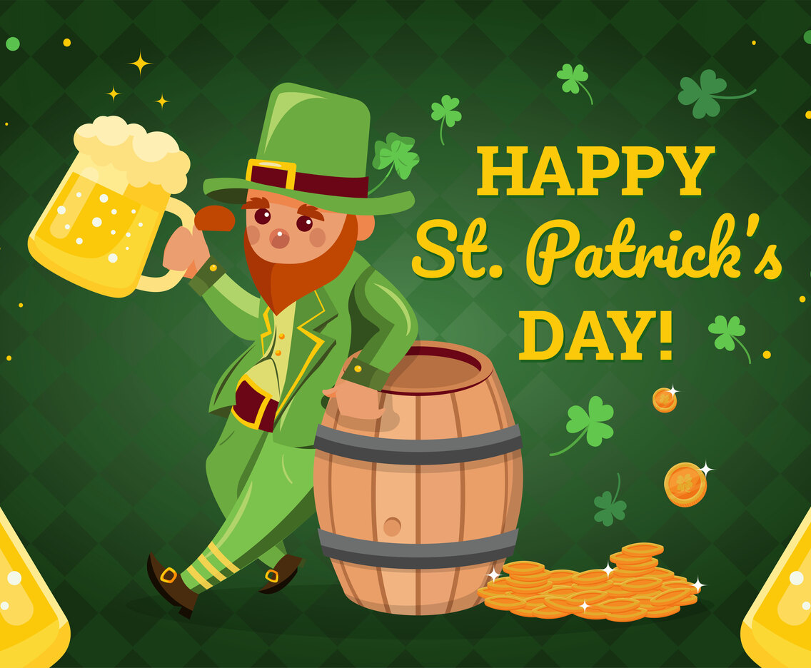 Leprechaun Holds A Beer Concept