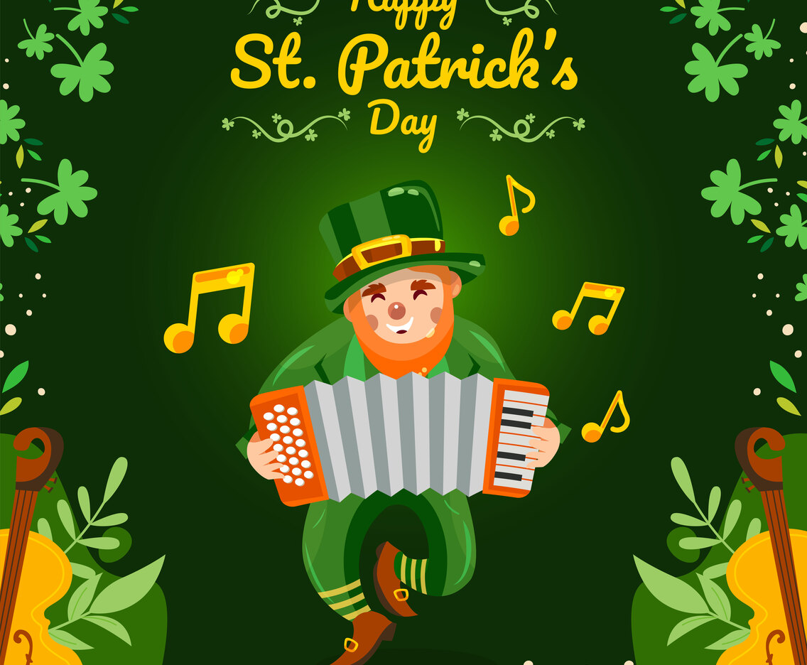 Leprechaun Plays Accordion Concept