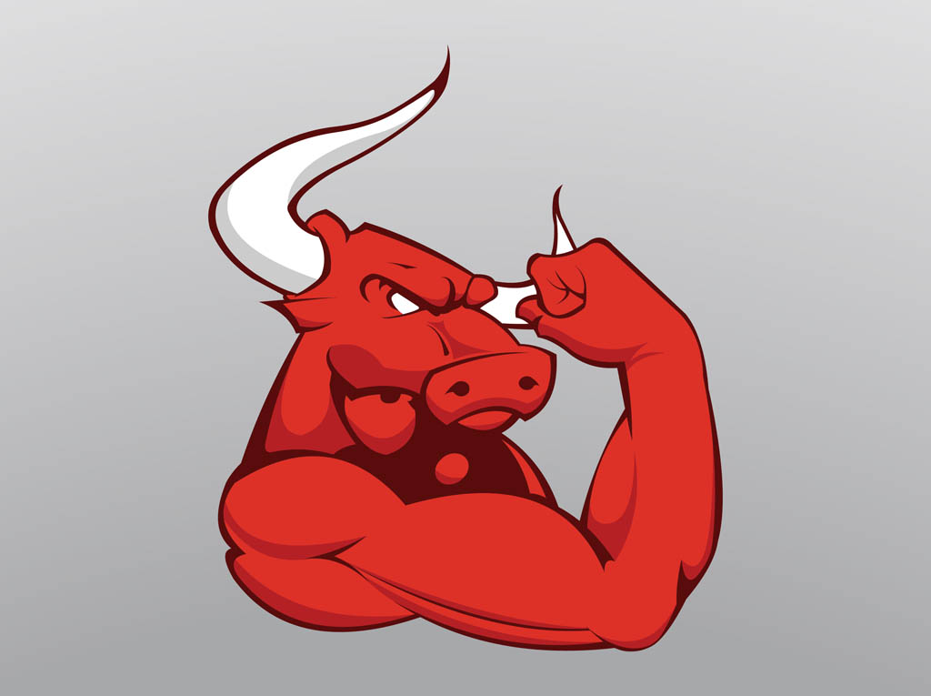 Muscular Bull Vector Art & Graphics 