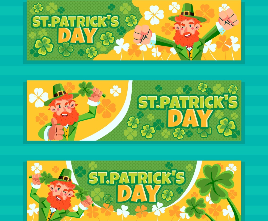 Happy Leprechaun with Character Banner