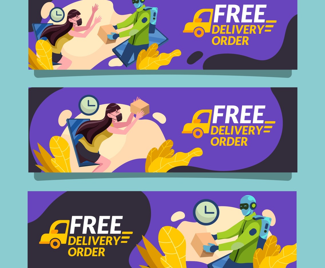 Robot Online Delivery Banner