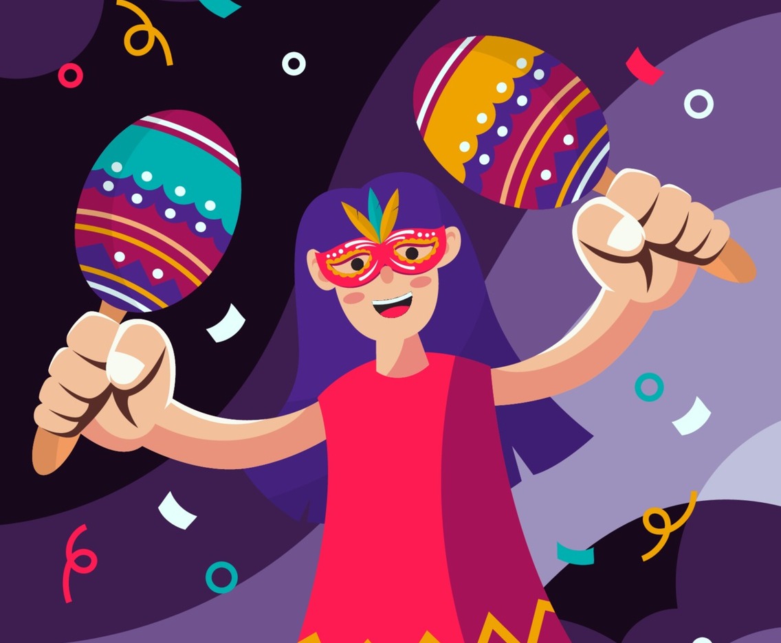 Girl Celebrate Mardigras