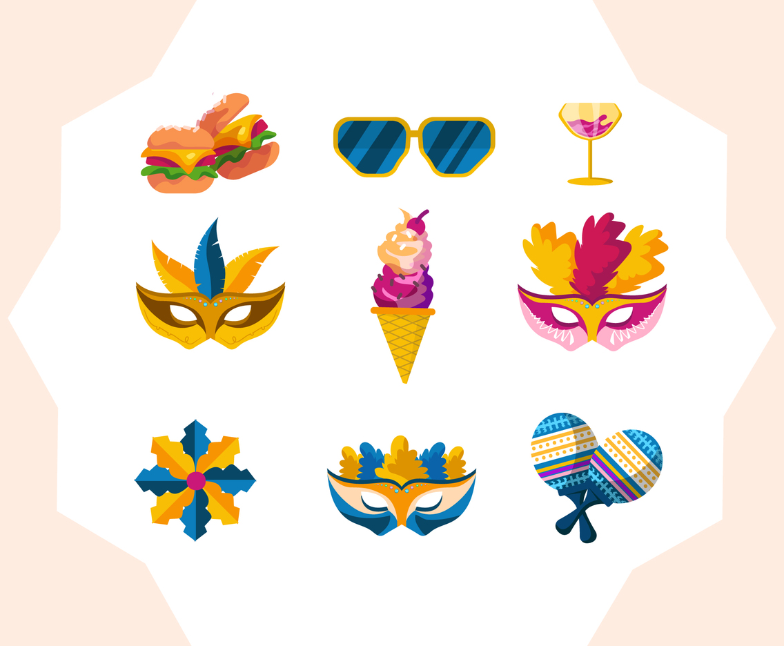 Mardi Gras Mask Festival Icon